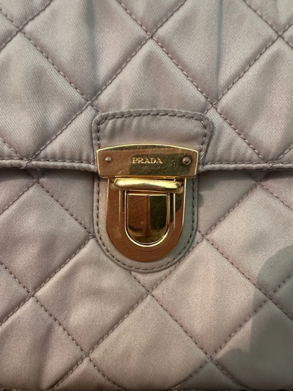 Prada Teessuto Impuntu Quilted Nylon Chain Flap Bag